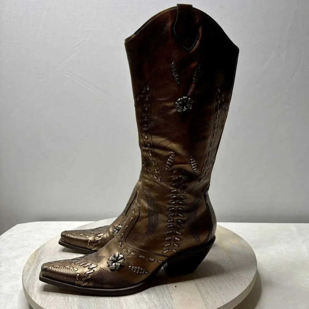 BCBGirls Metallic Brown Heeled Boots